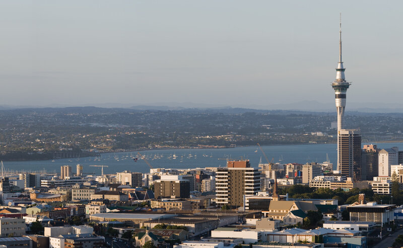 Auckland city skyline with Sky Tower