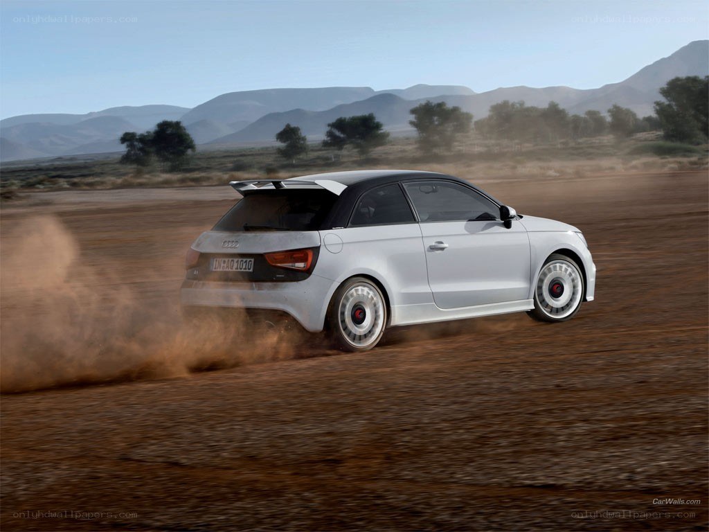 Audi A1 driving on dirt