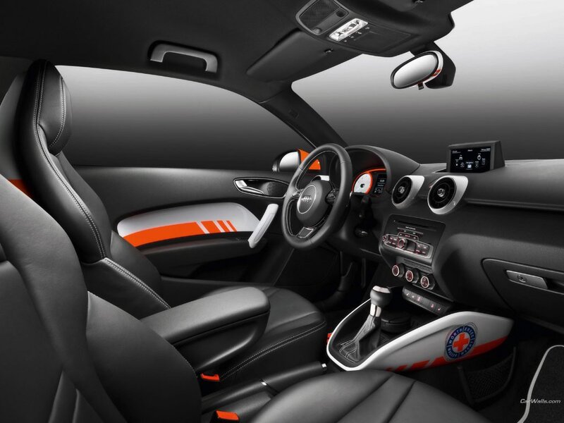 Audi A1 interior with orange accents