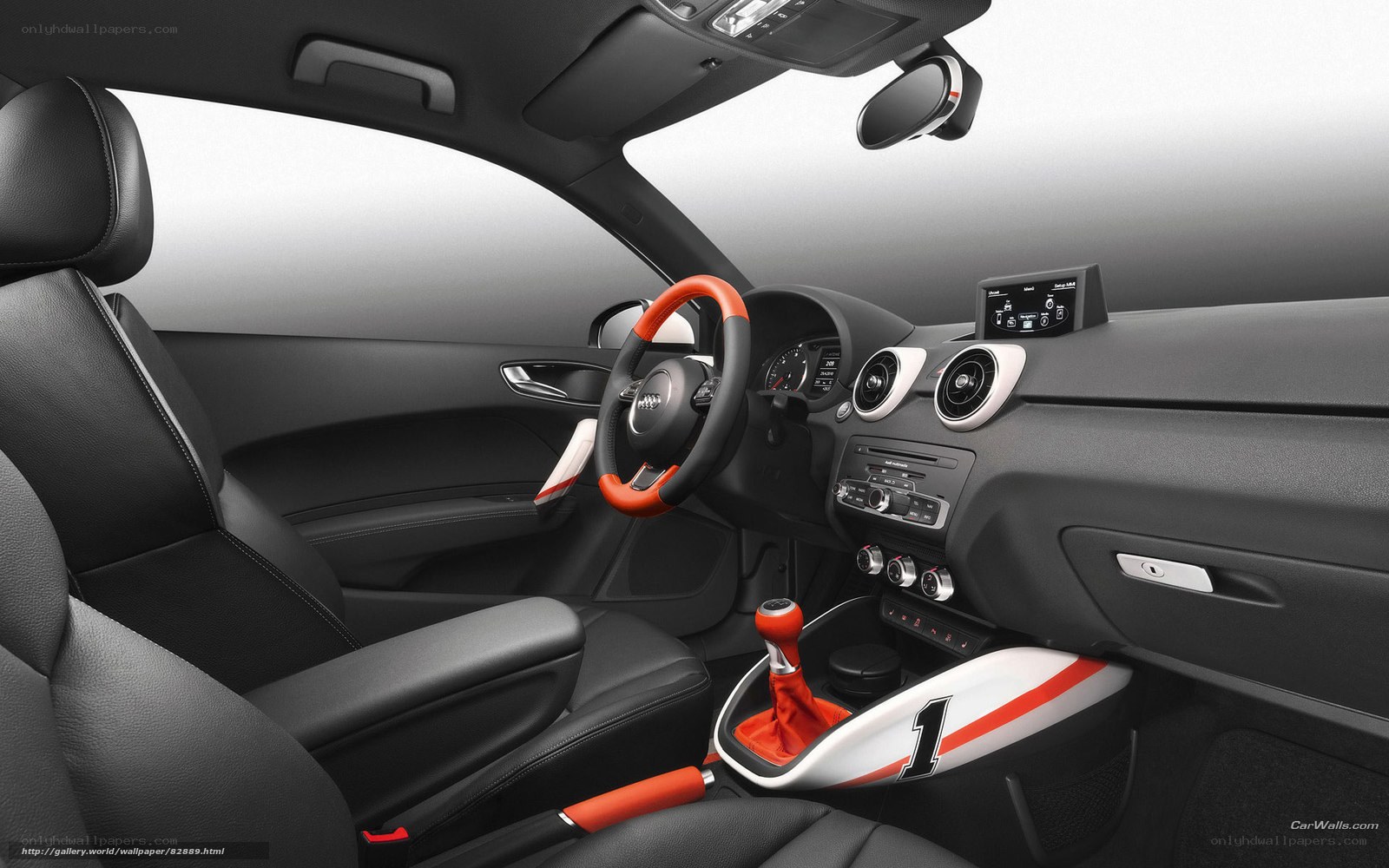 Audi A1 interior with orange accents