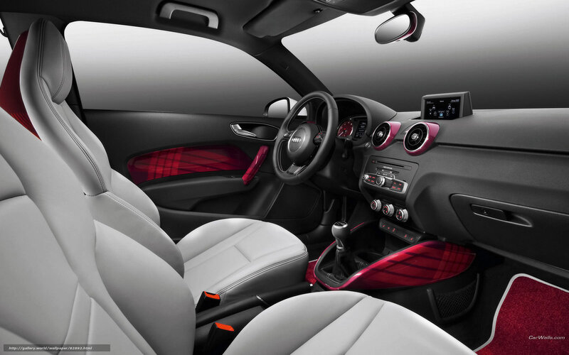 Audi A1 interior with red accents