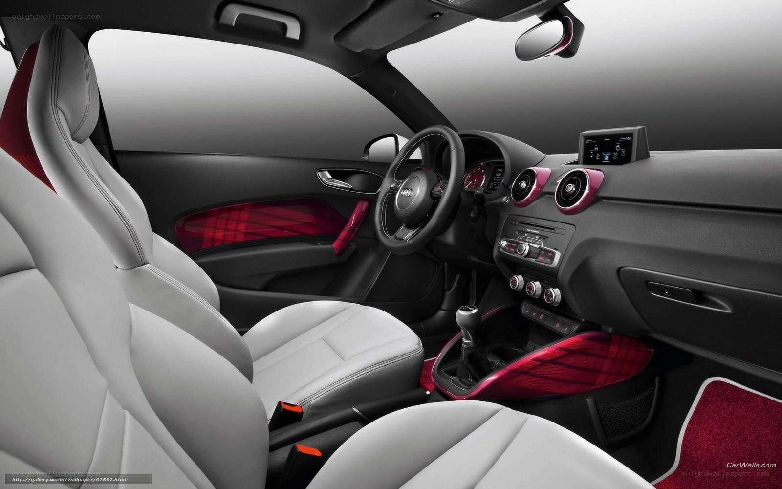 Audi A1 interior with red accents