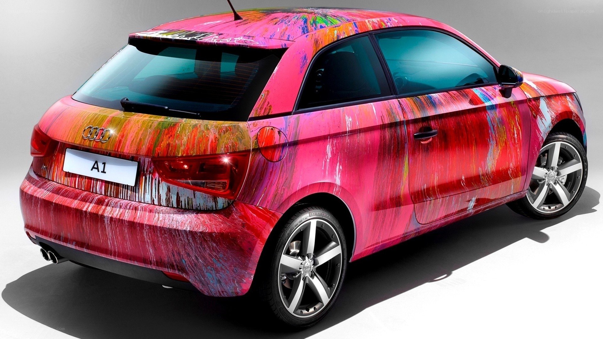 Audi A1 with colorful paint