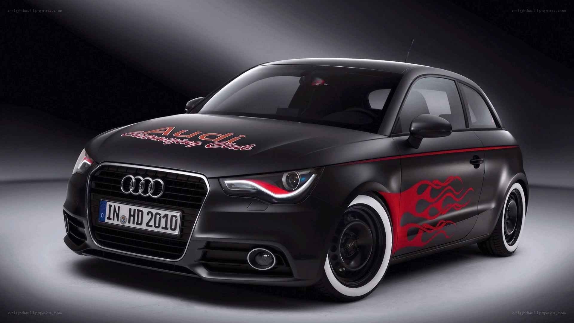 Audi A1 with flame decals