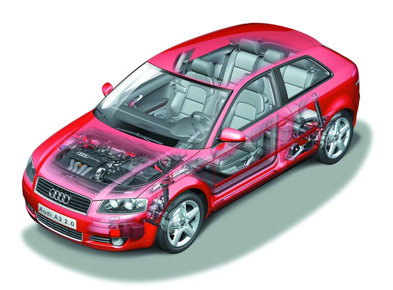 Audi A3 2.0 cutaway view