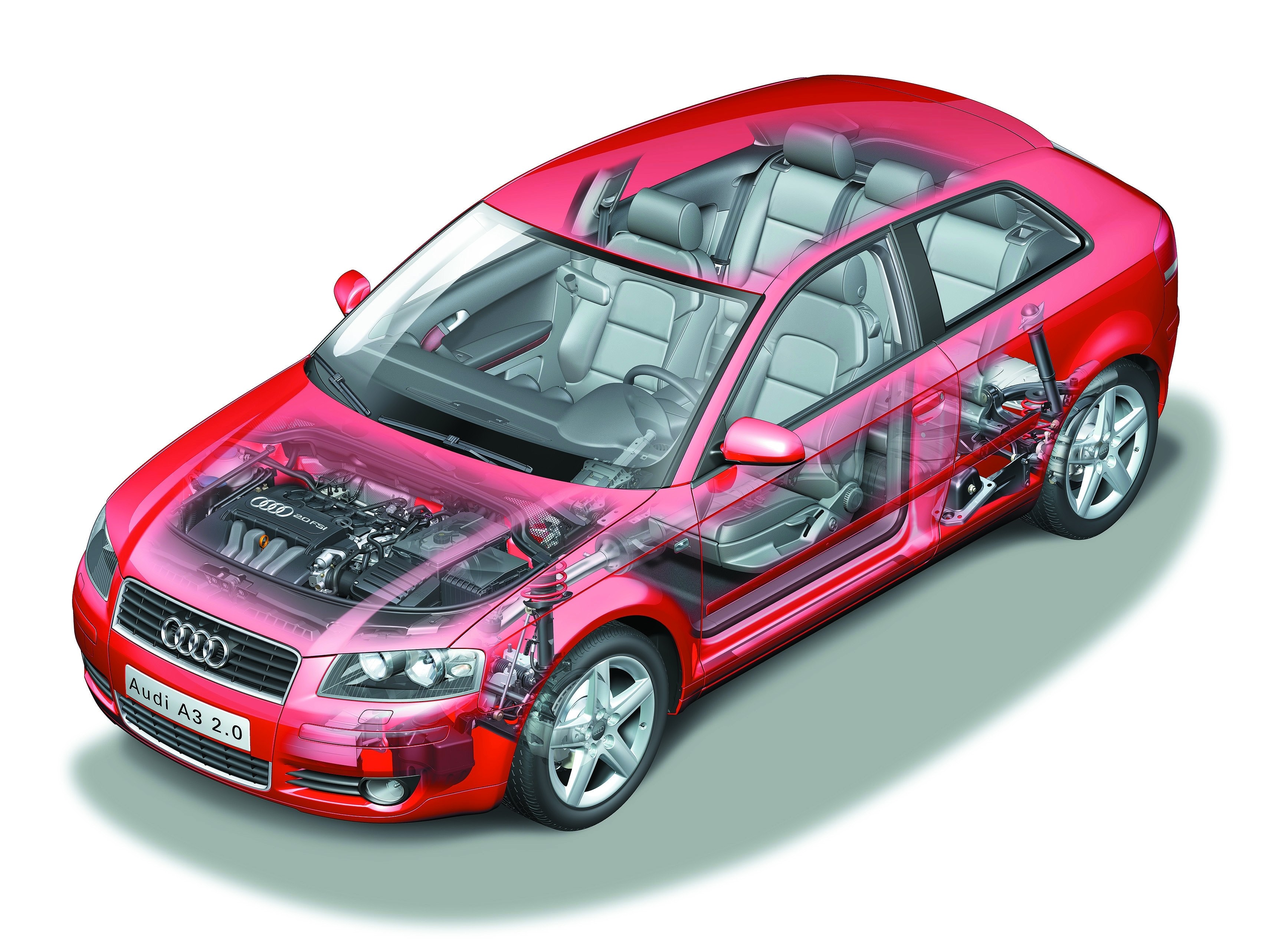 Audi A3 2.0 cutaway view