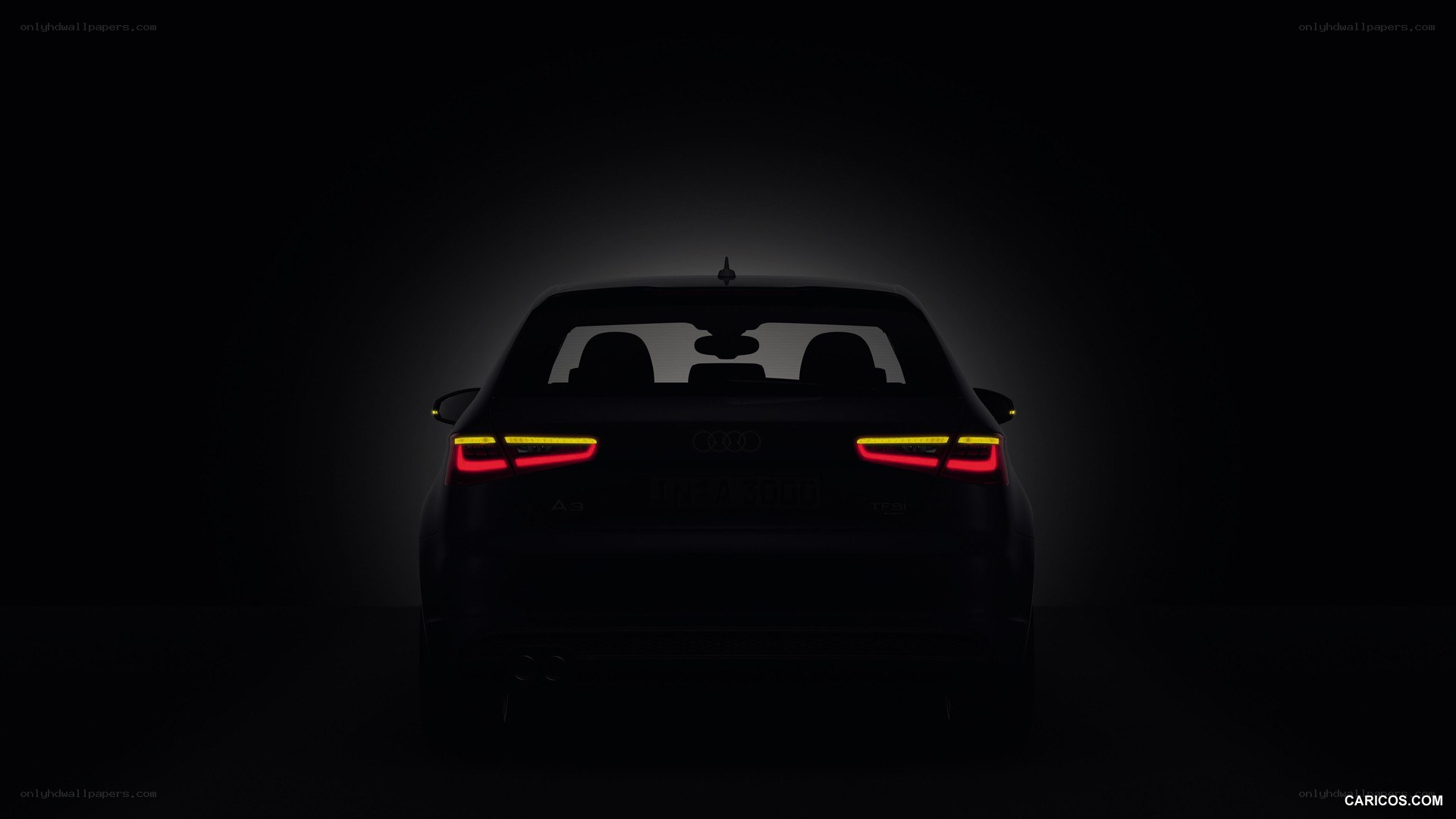 Audi A3 rear view in darkness