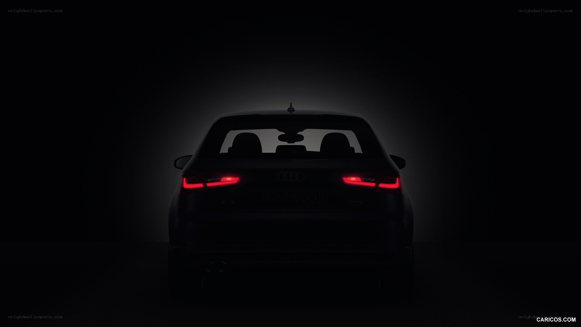 Audi A3 rear view in darkness