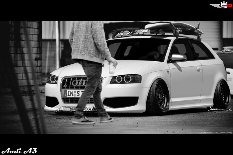 Audi A3 with surfboard rack