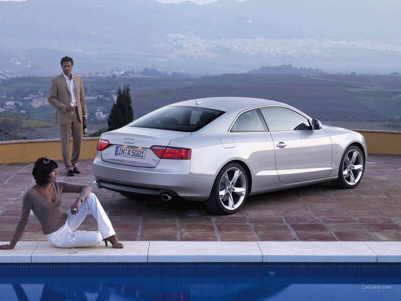 Audi A5 by a pool
