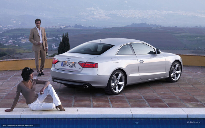 Audi A5 by a pool