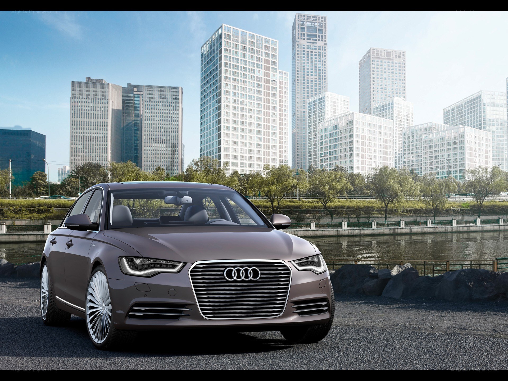Audi A6 in a city setting