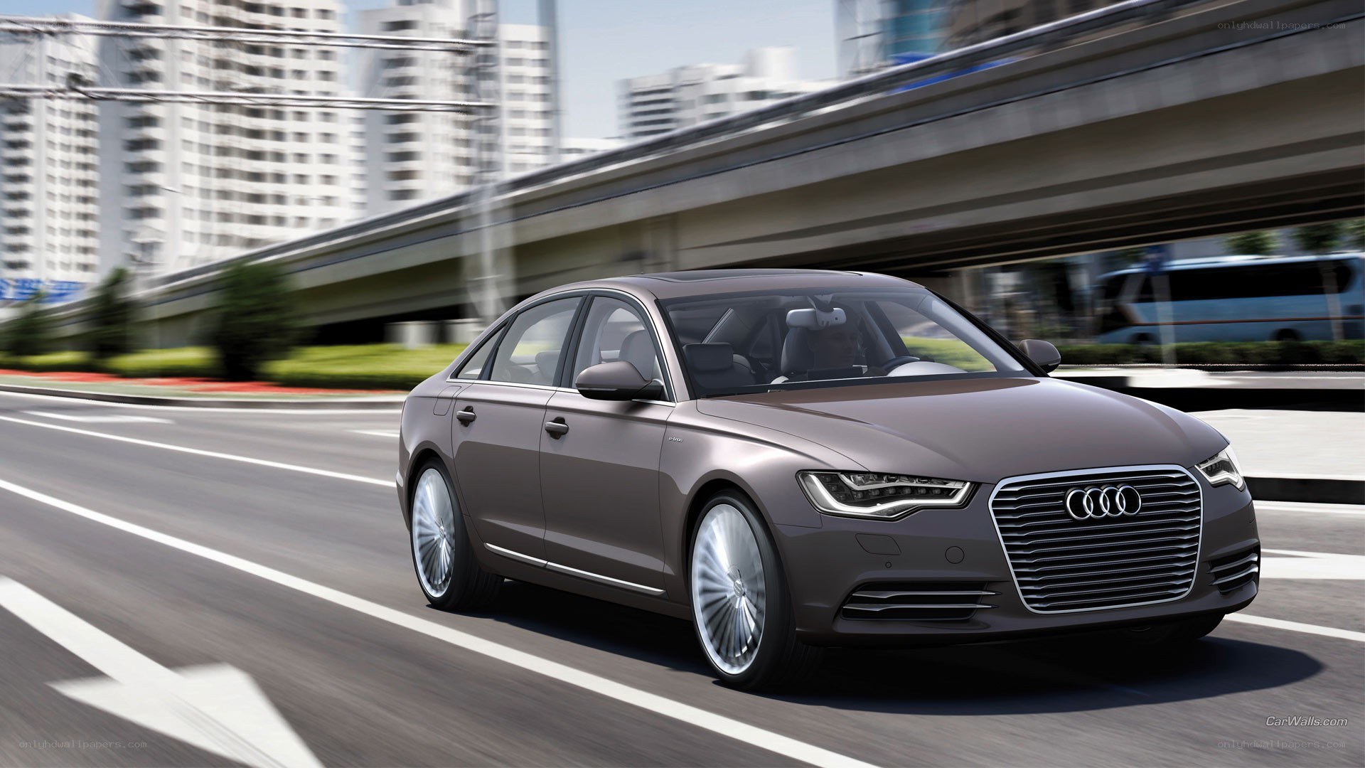 Audi A6 in city traffic