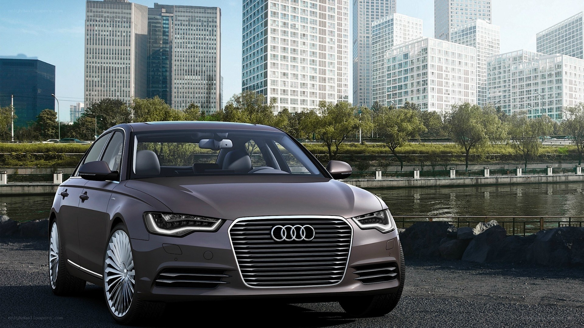 Audi A6 in urban setting