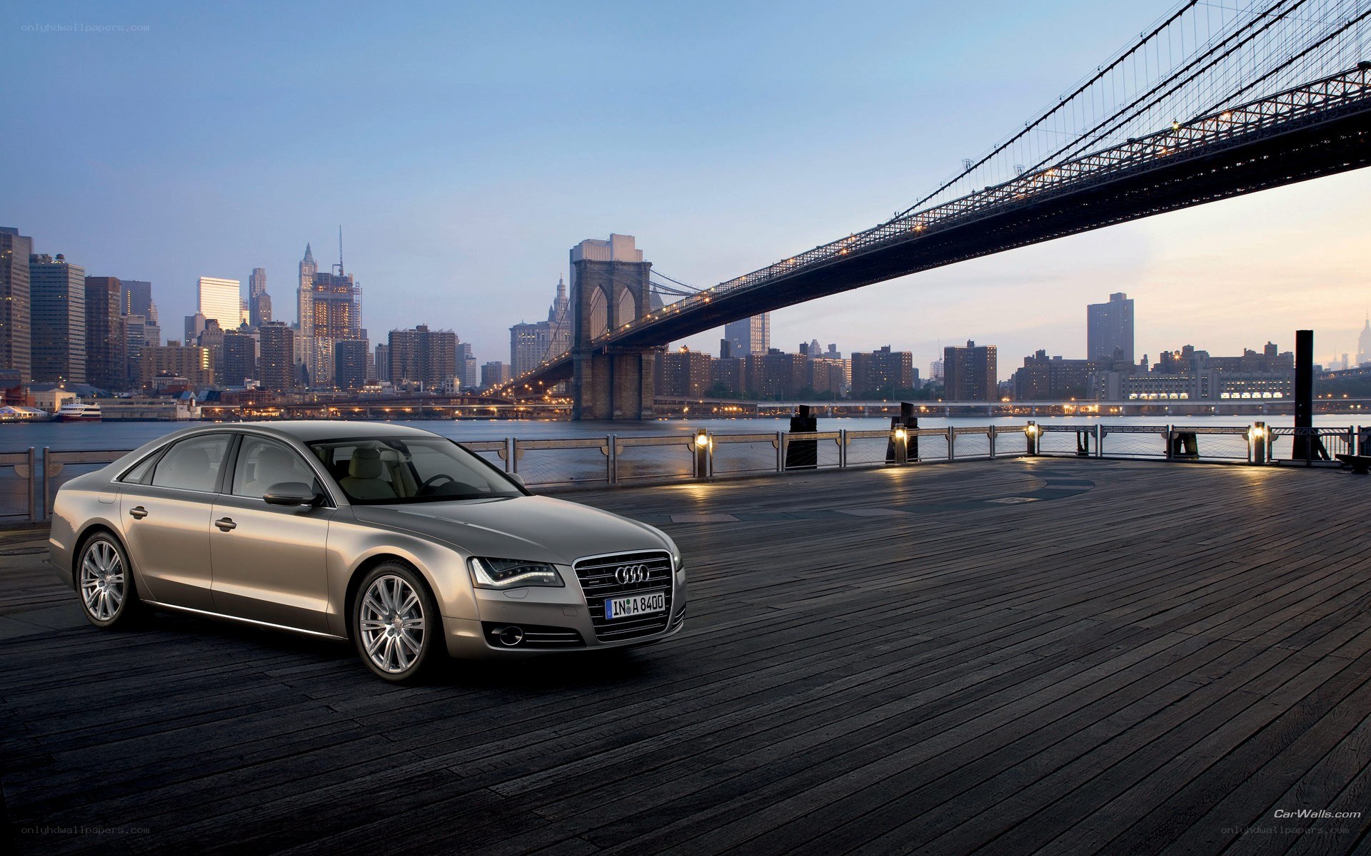 Audi A8 by the Brooklyn Bridge