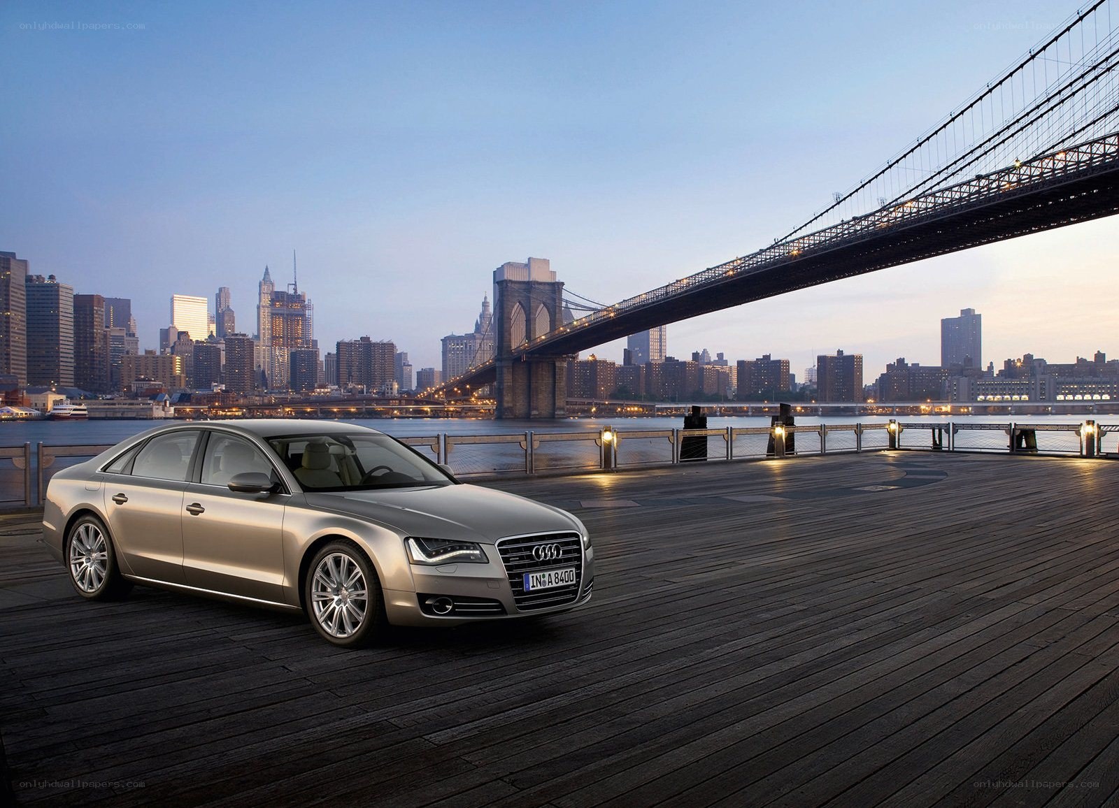 Audi A8 by the Brooklyn Bridge