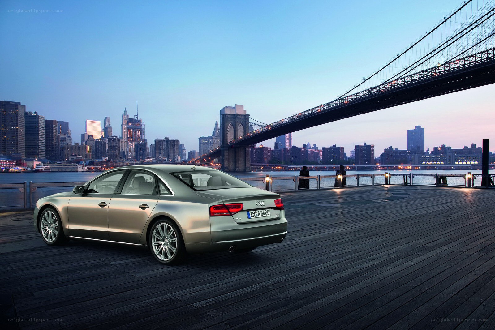 Audi A8 by the Brooklyn Bridge
