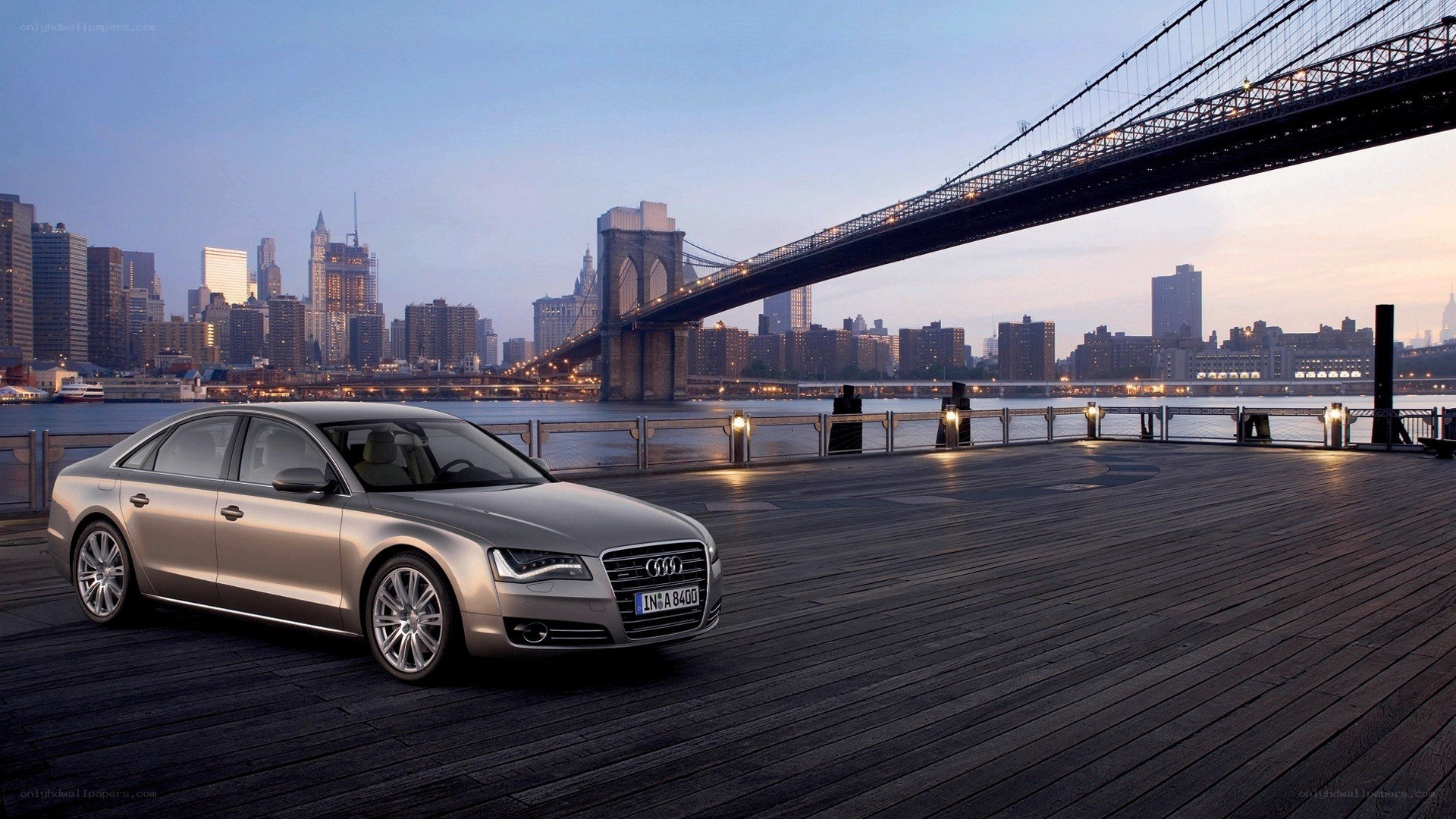 Audi A8 by the Brooklyn Bridge