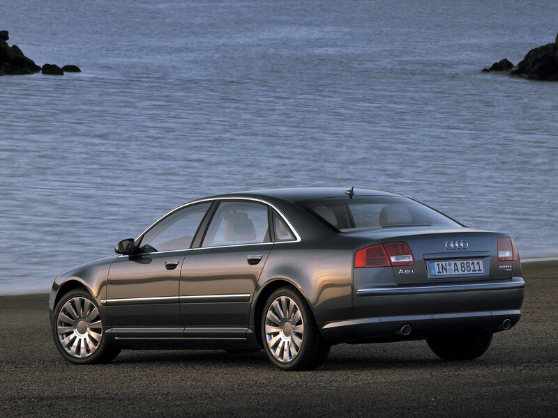 Audi A8 by the sea