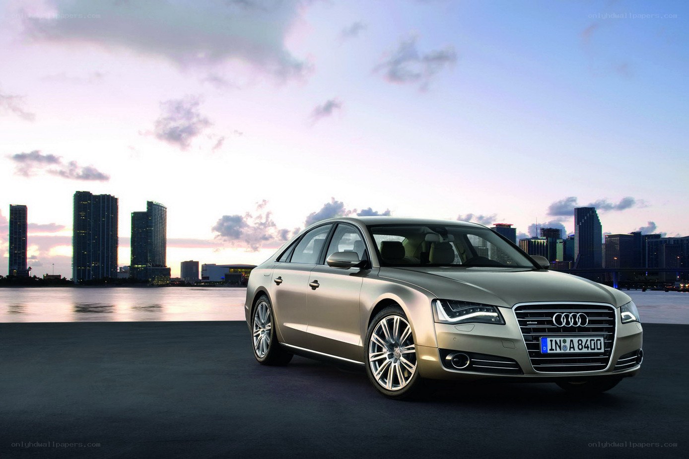 Audi A8 by the water