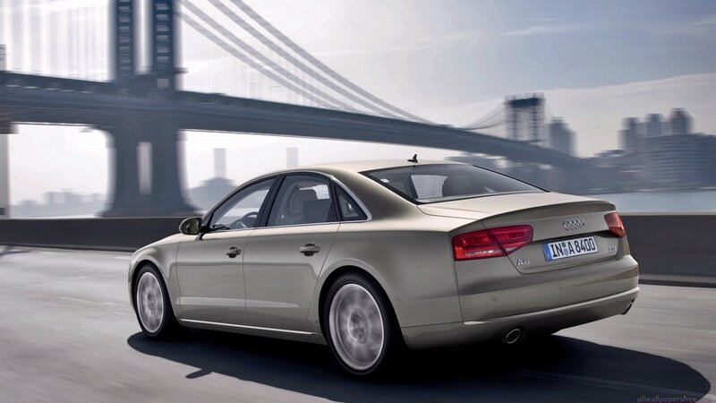Audi A8 driving on a bridge