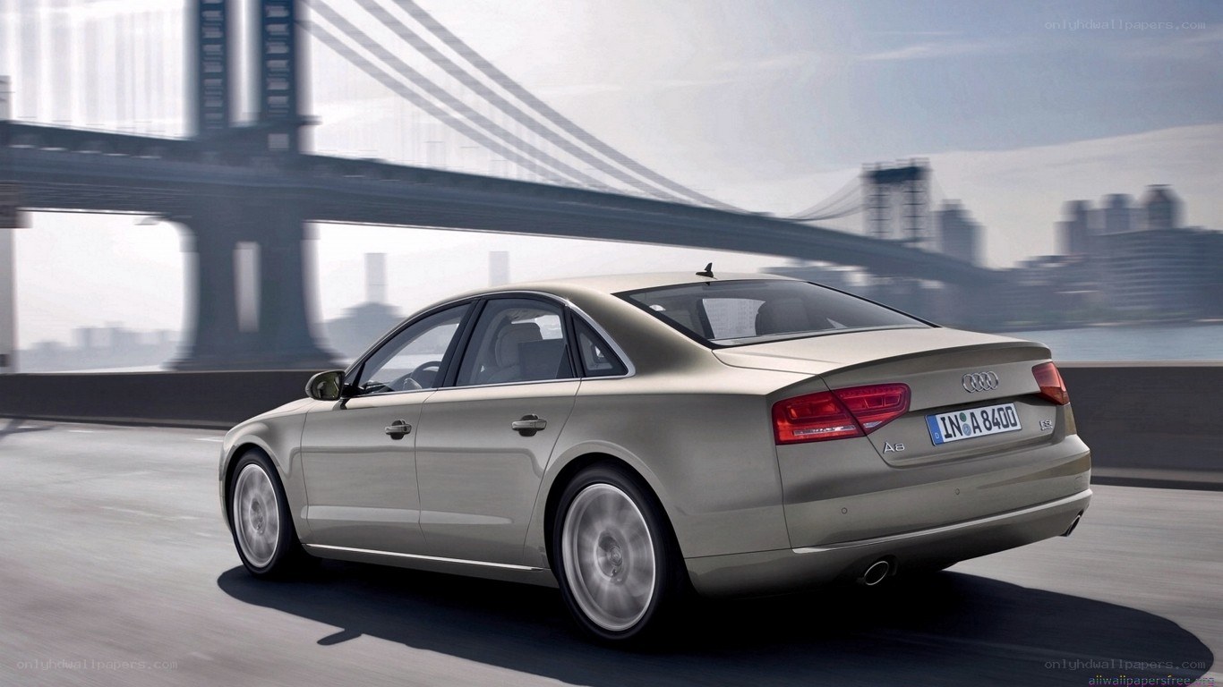 Audi A8 driving on a bridge