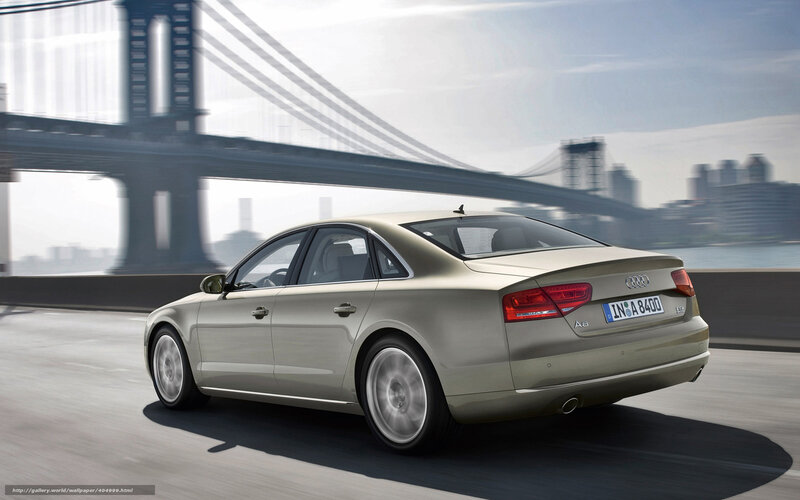 Audi A8 driving on a bridge