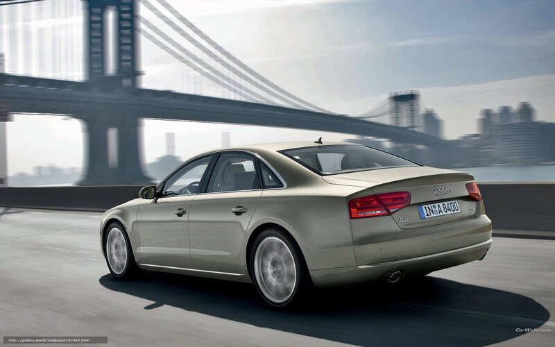Audi A8 driving on bridge