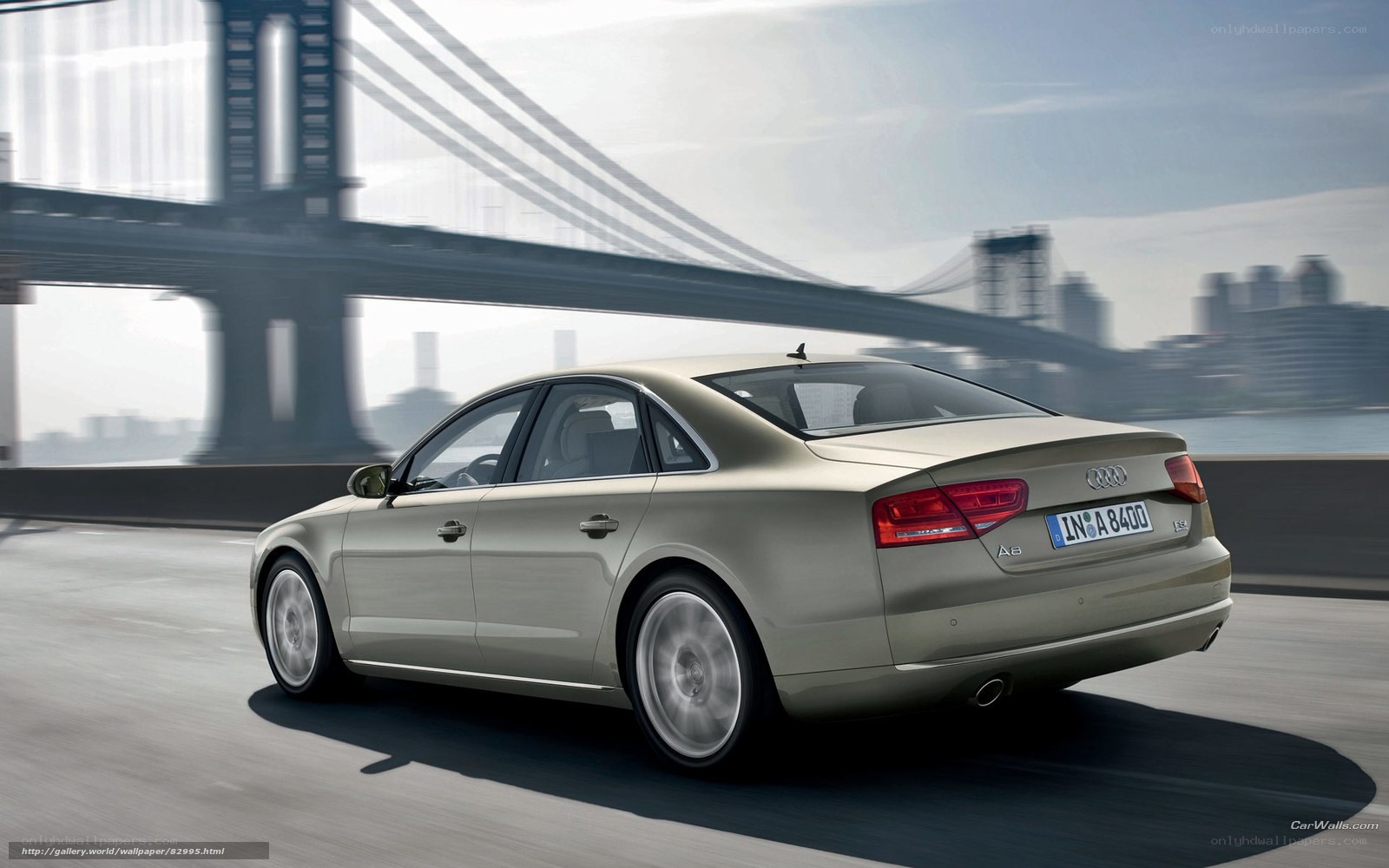 Audi A8 driving on bridge
