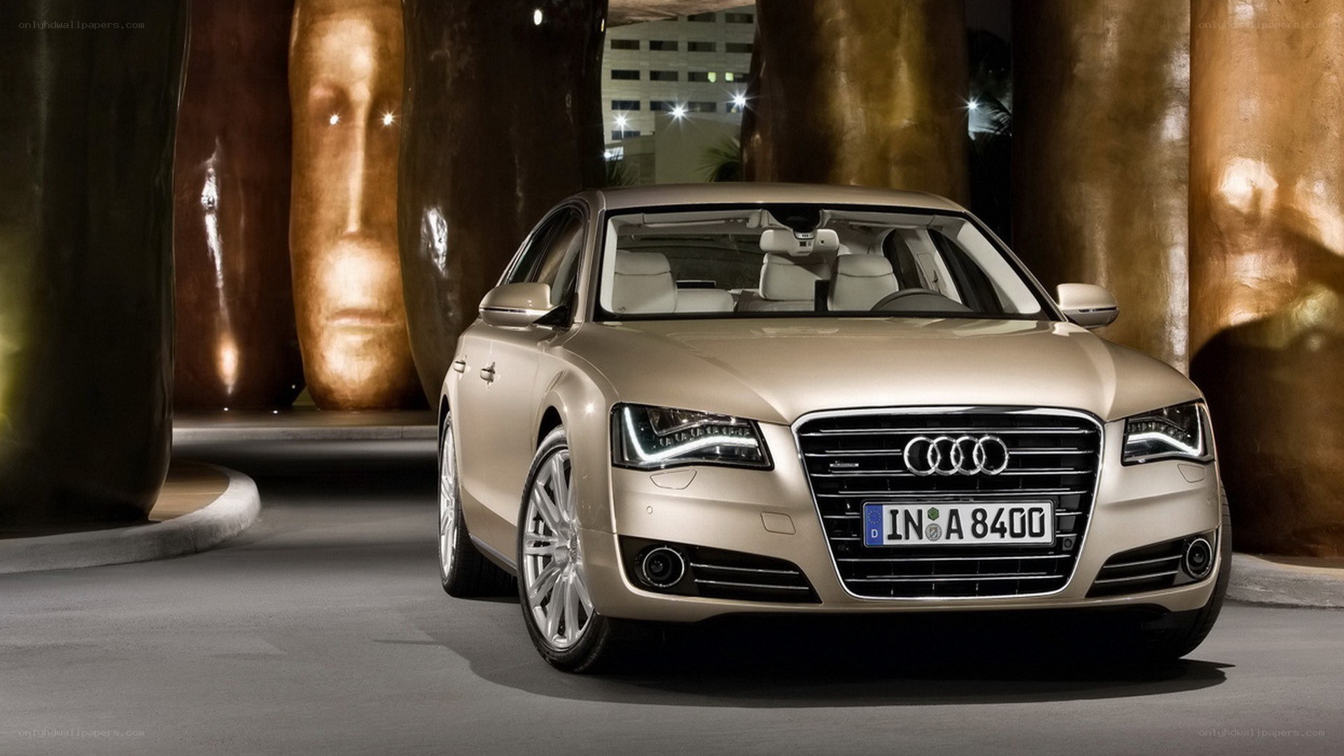 Audi A8 in a modern art setting