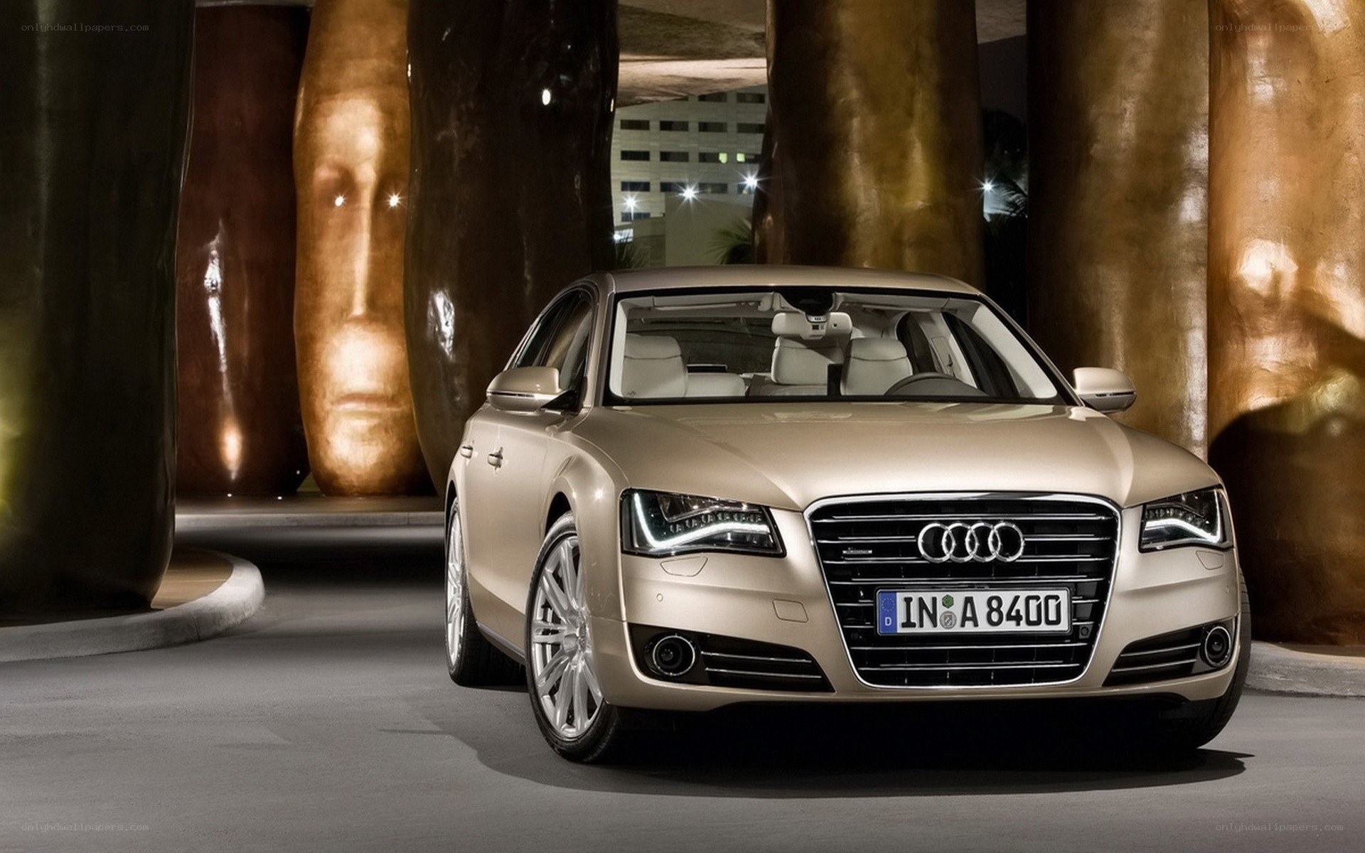 Audi A8 in a modern art setting