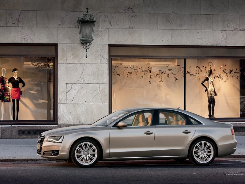 Audi A8 parked on a city street