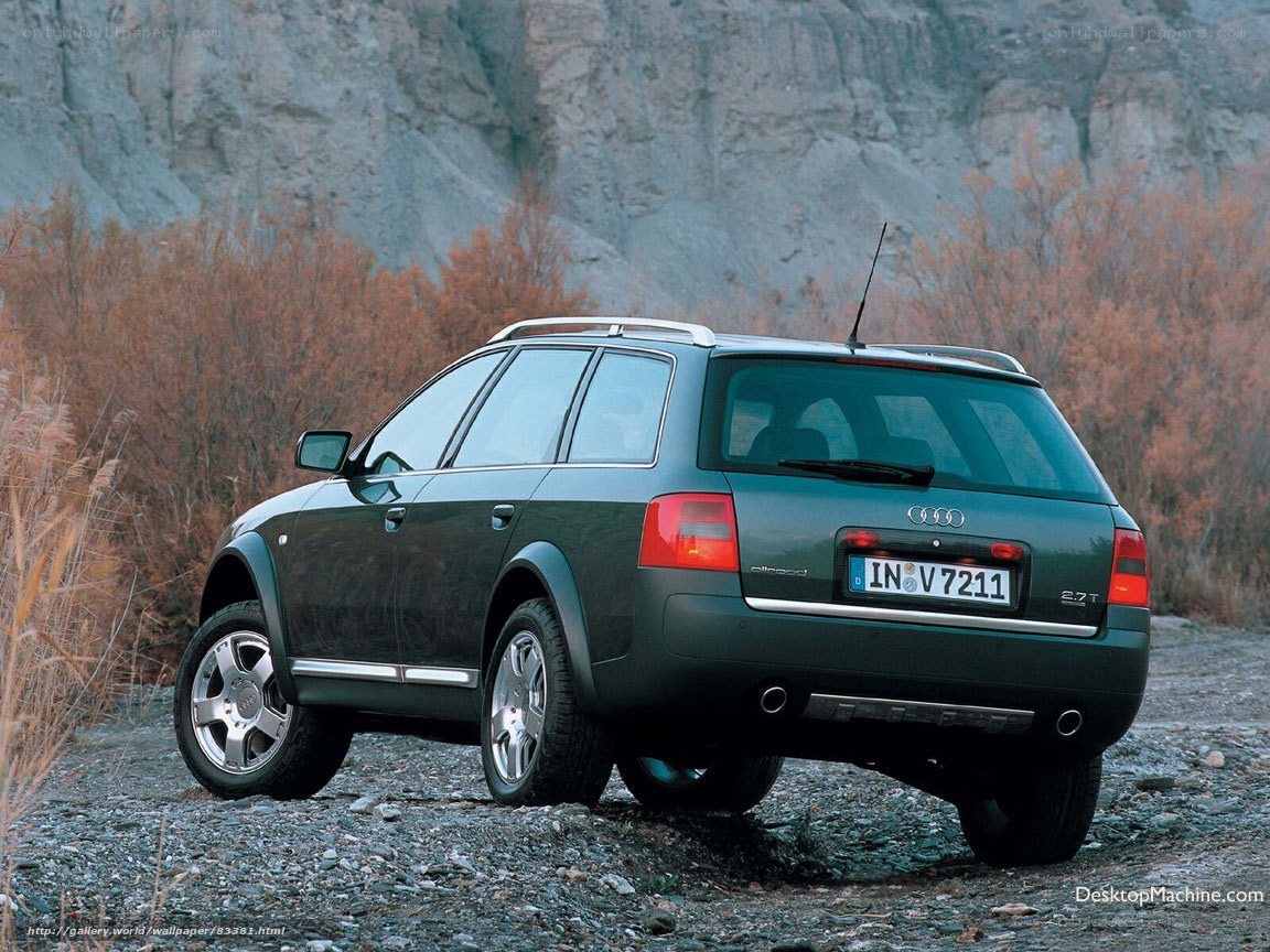 Audi allroad on a gravel path