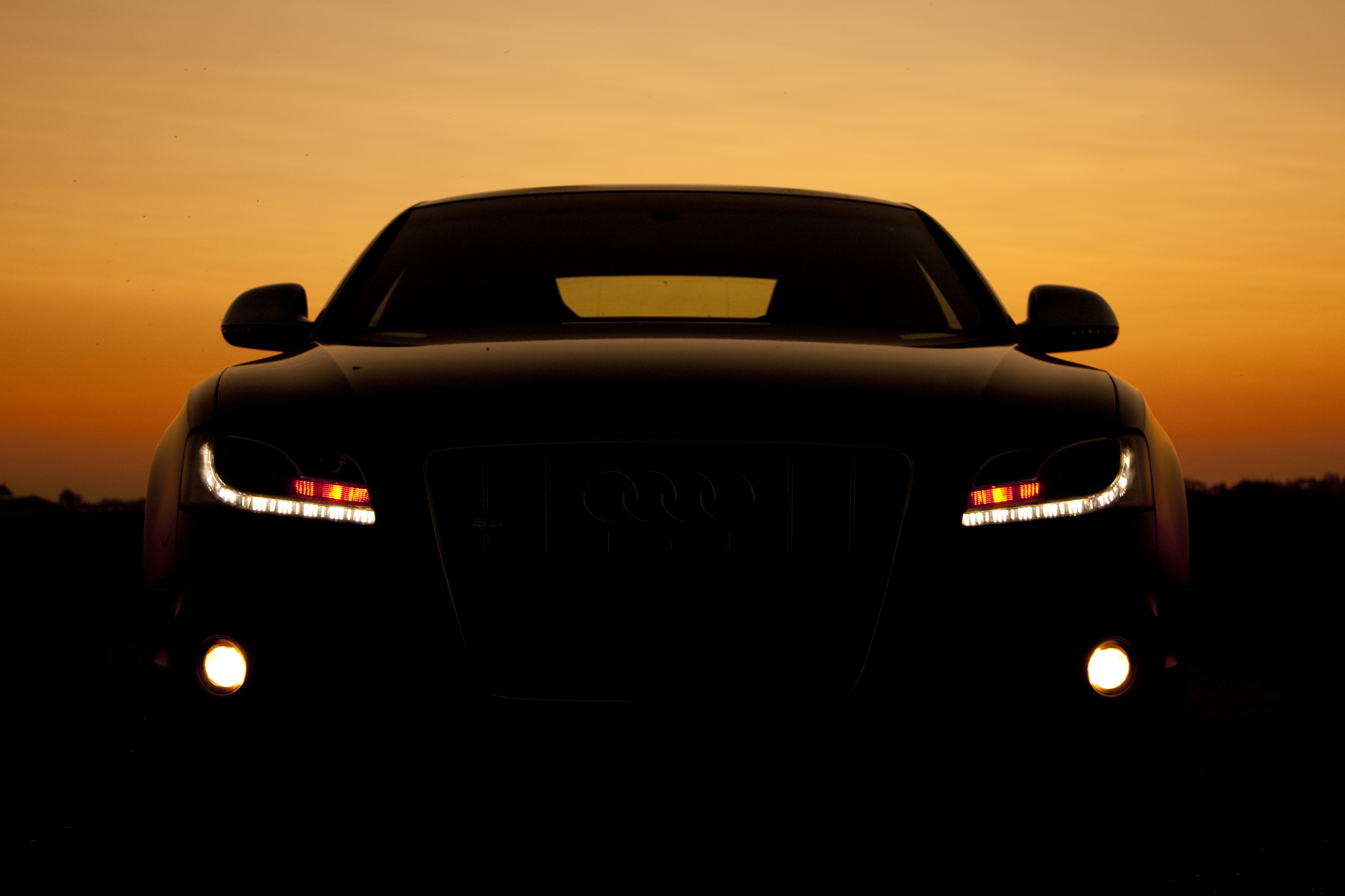 Audi car at sunset