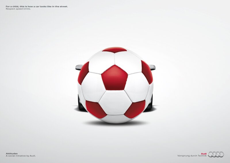 Audi car disguised as a soccer ball