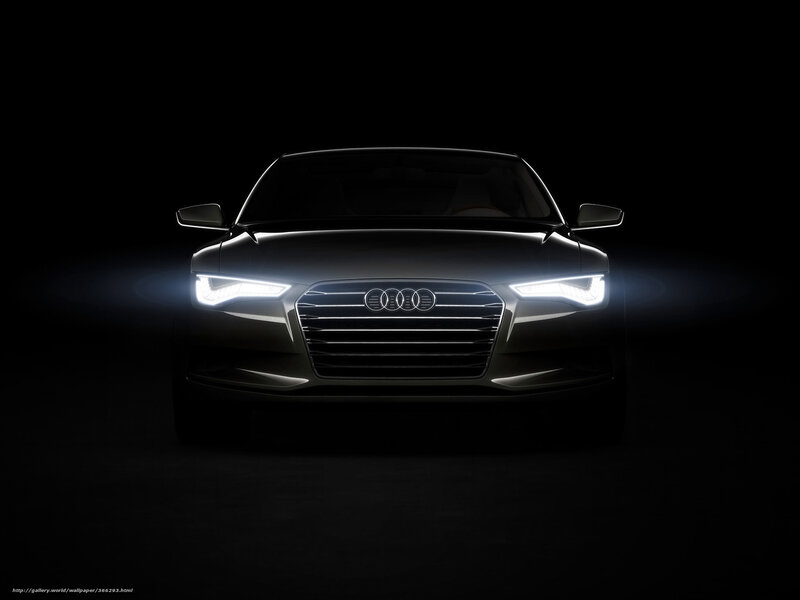 Audi Car Front View — Black, Dramatic, Night
