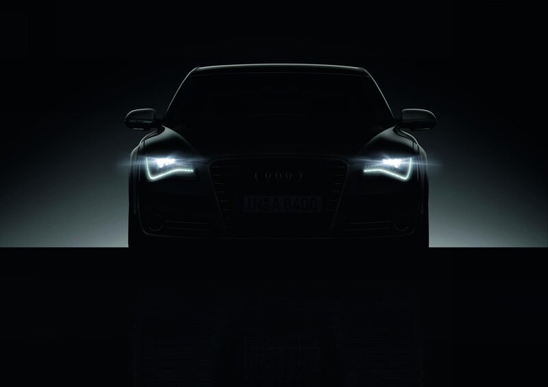 Audi Car Front View — Black, Dramatic
