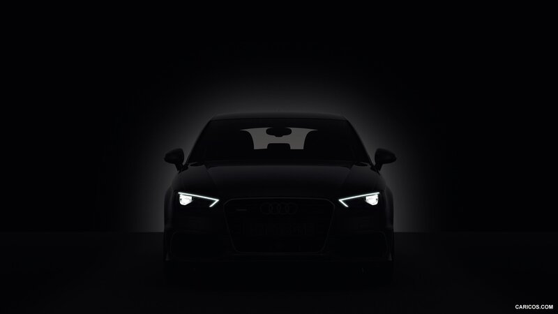 Audi car front view in darkness