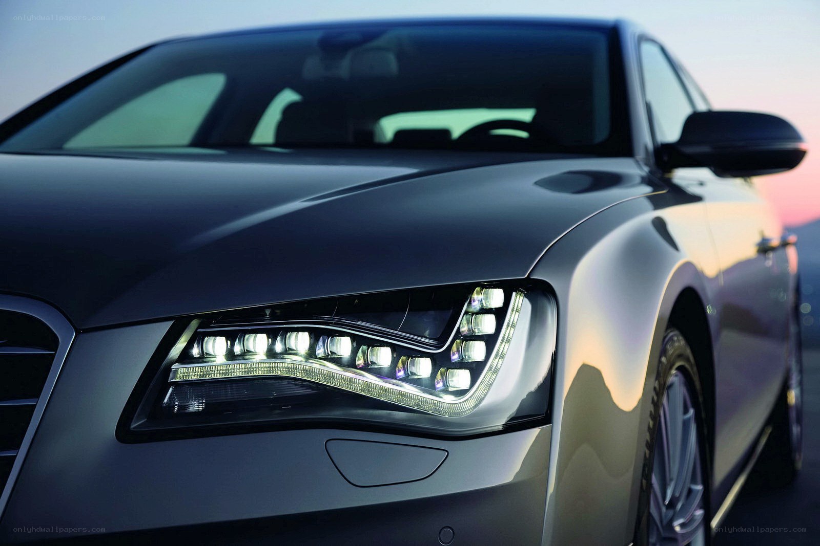 Audi car headlight close-up