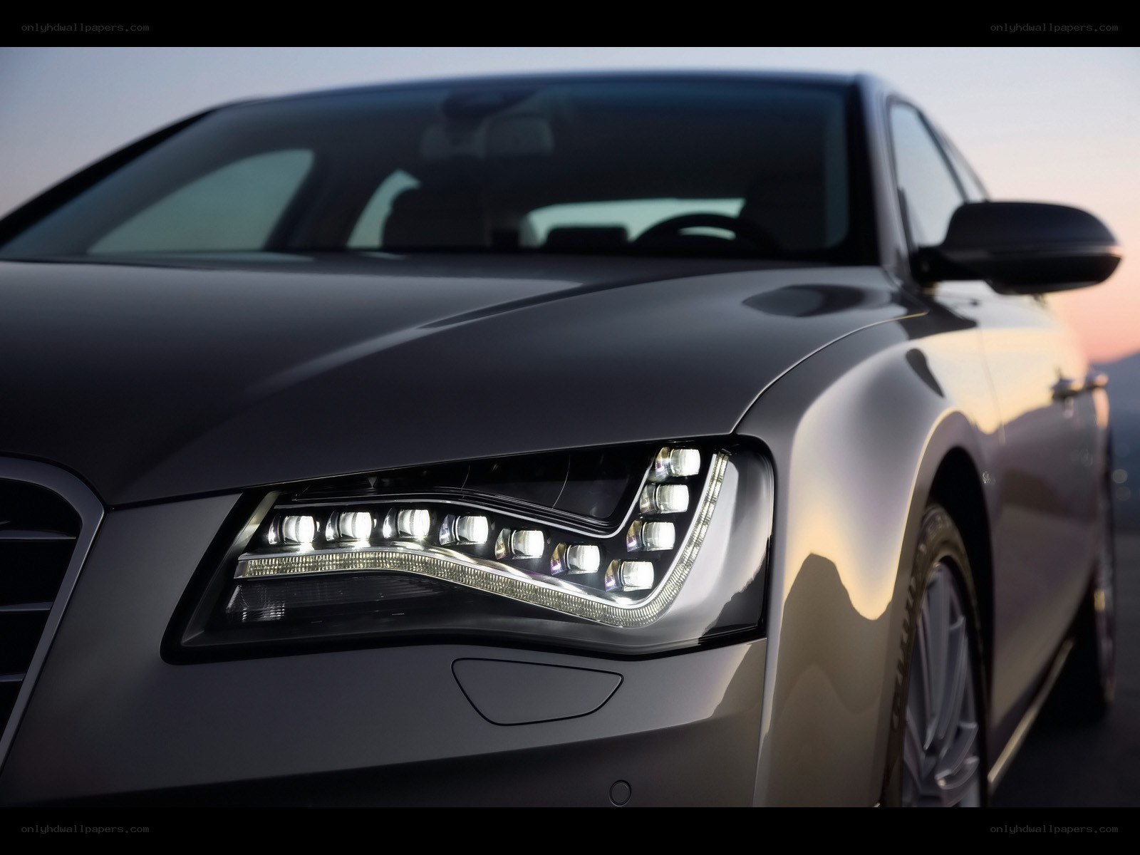 Audi car headlight close-up