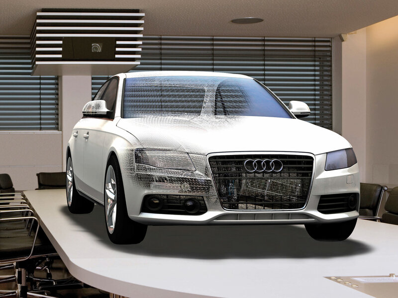 Audi car in a conference room