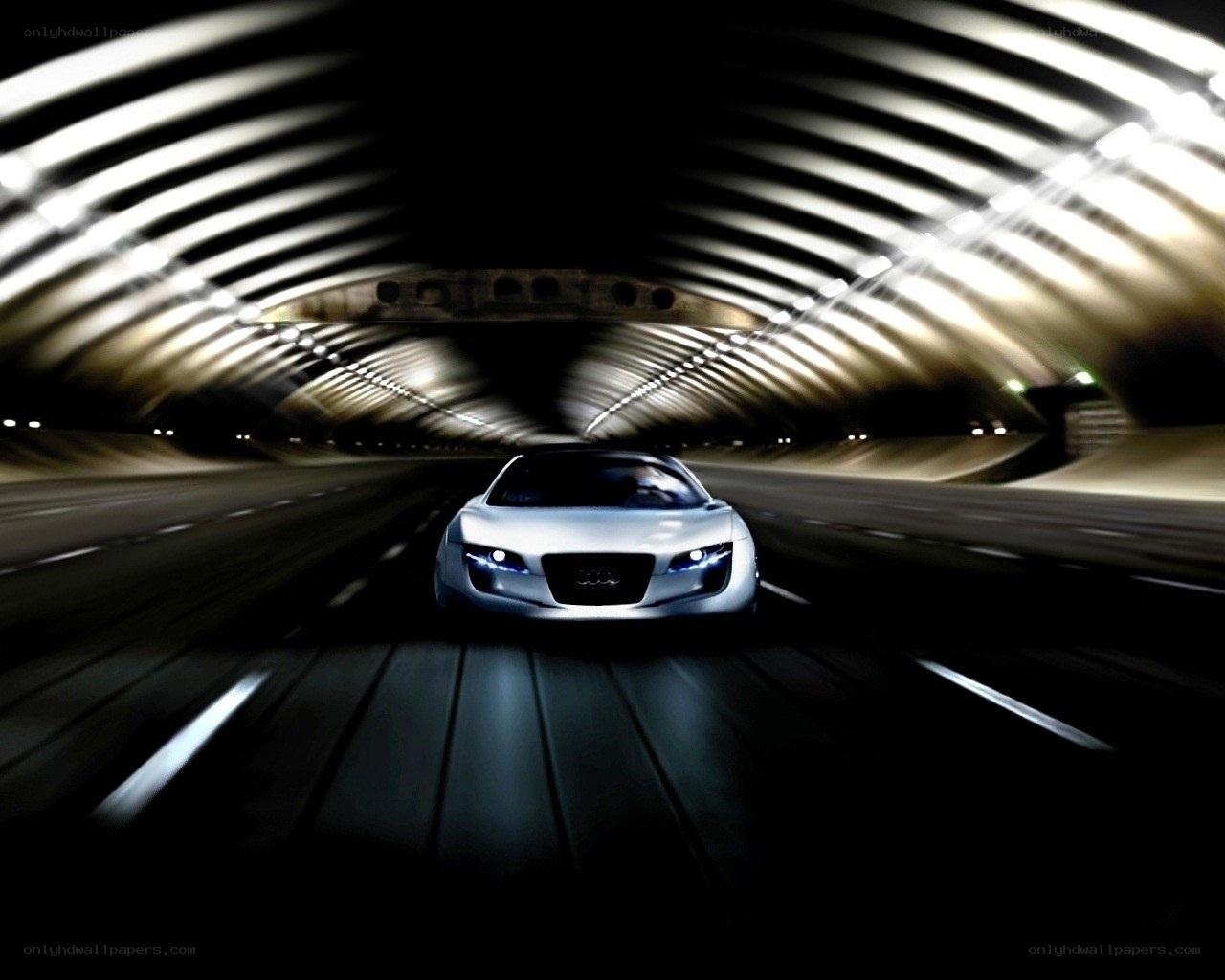 Audi car in a tunnel