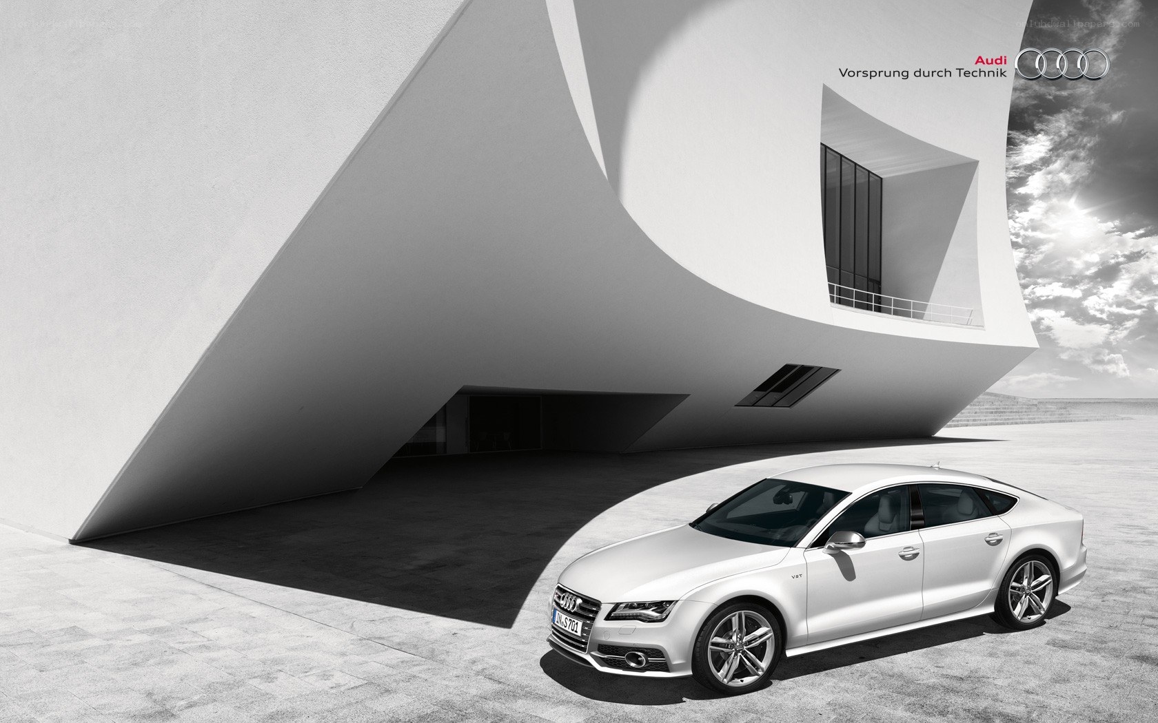 Audi car in modern architecture