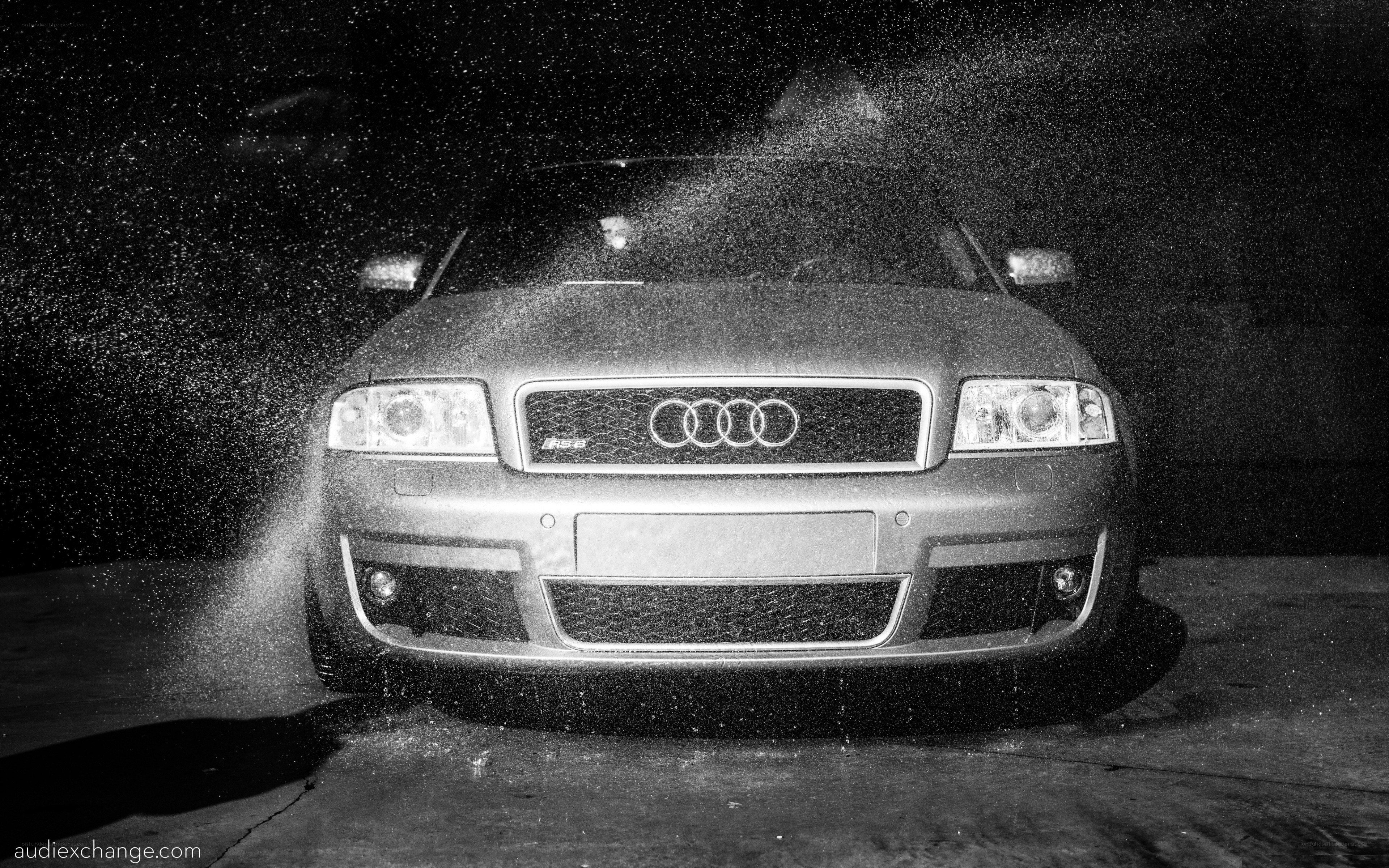 Audi car in water spray
