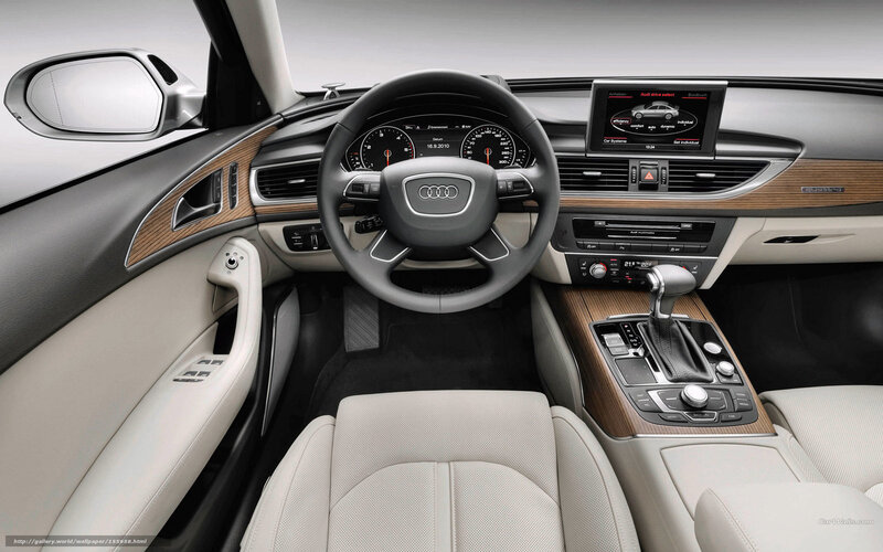 Audi Car Interior — Beige, Modern, Photograph