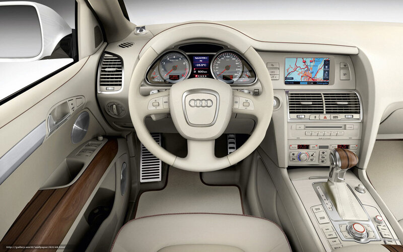 Audi Car Interior — Beige, Neutral, Photograph, Steering Wheel, Dashboard
