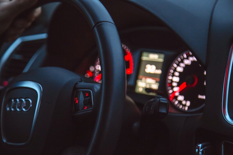 Audi Car Interior — Black, Dark