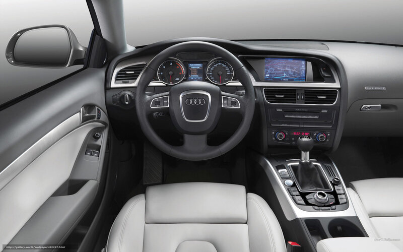 Audi Car Interior — Gray, Neutral, Photograph, Steering Wheel