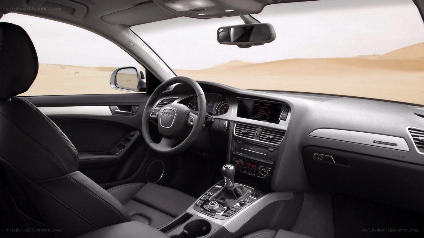 Audi car interior in desert