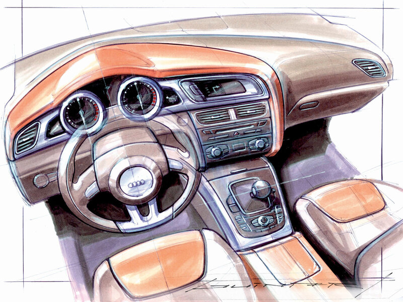 Audi car interior sketch